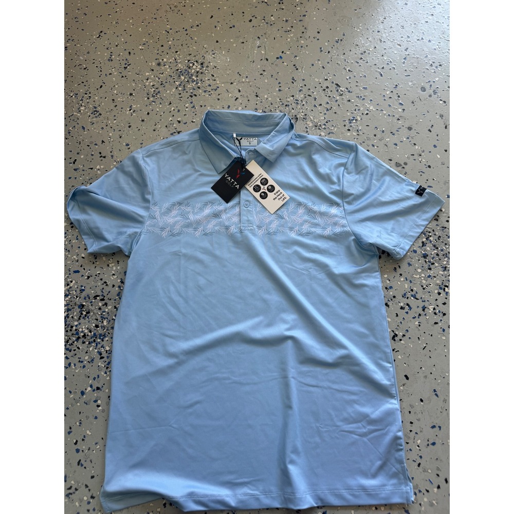 Yatta Golf Polo Shirt Mens Small Blue Short Sleeve Athletic Fit New